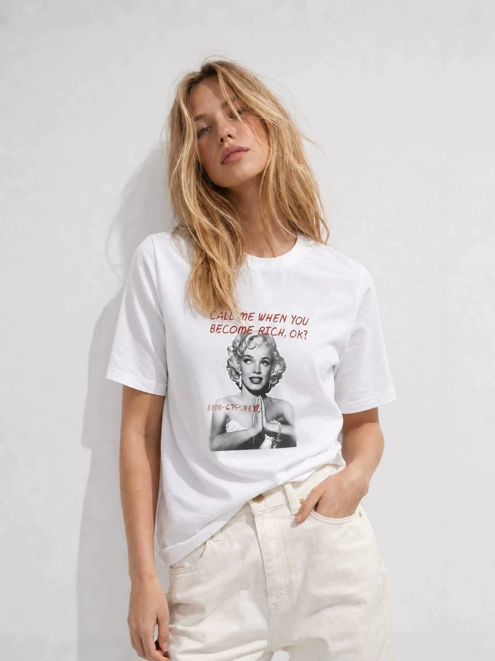 ZARA American Retro Graphic Short Sleeve Tee Womens Loose Fit Summer Fashion